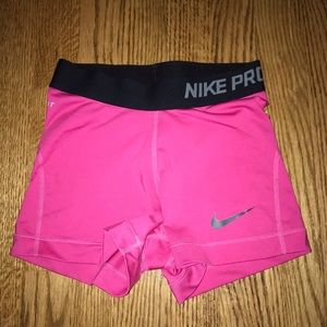 Pink Nike Pro Spandex Shorts XS